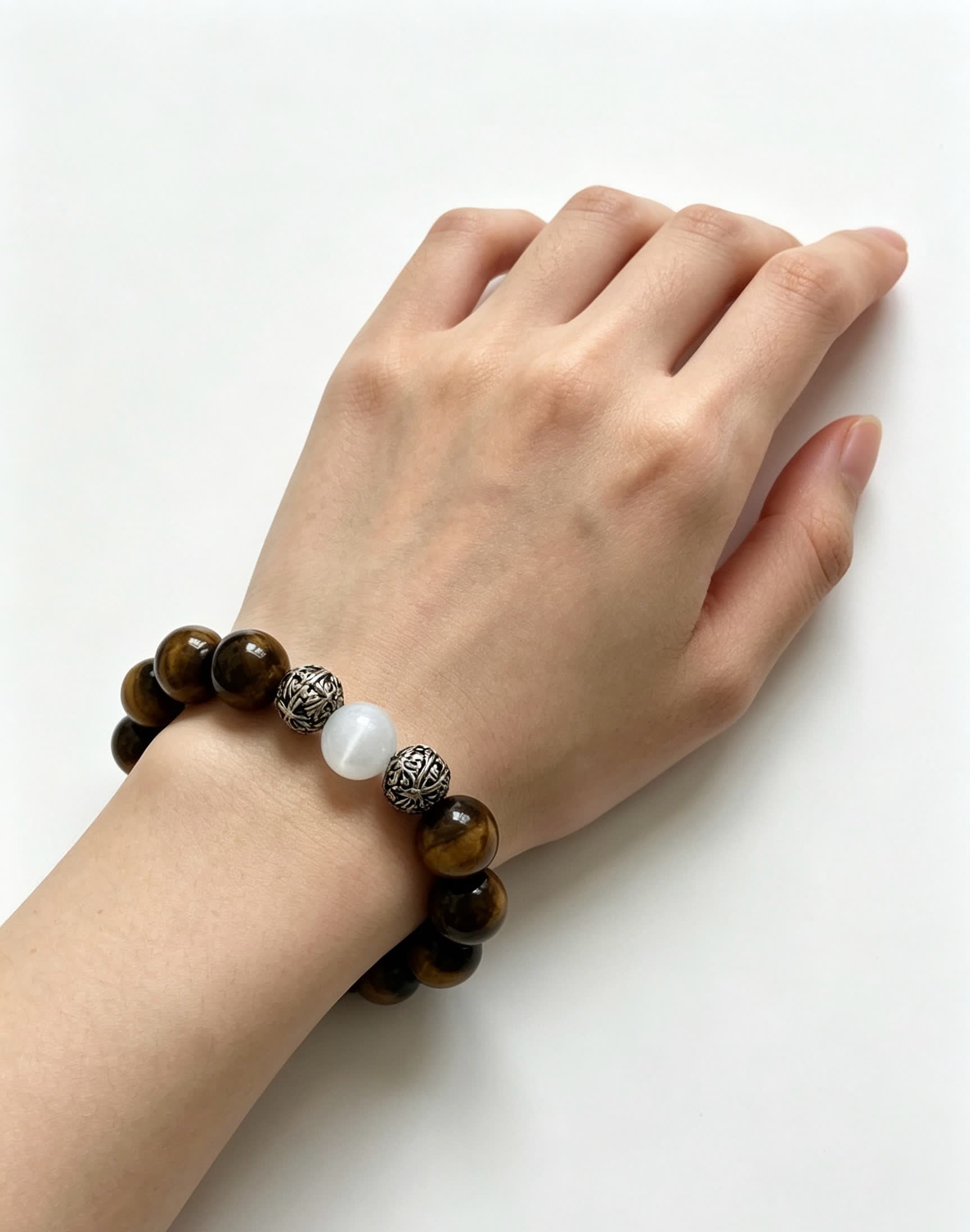 Chrome Hearts Blue Beaded Bracelet with Silver Accents